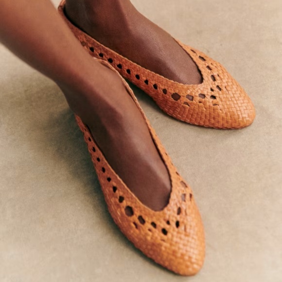 Sezane Low Anya Ballerinas in Camel Size 39 US 8 - Picture 11 of 12